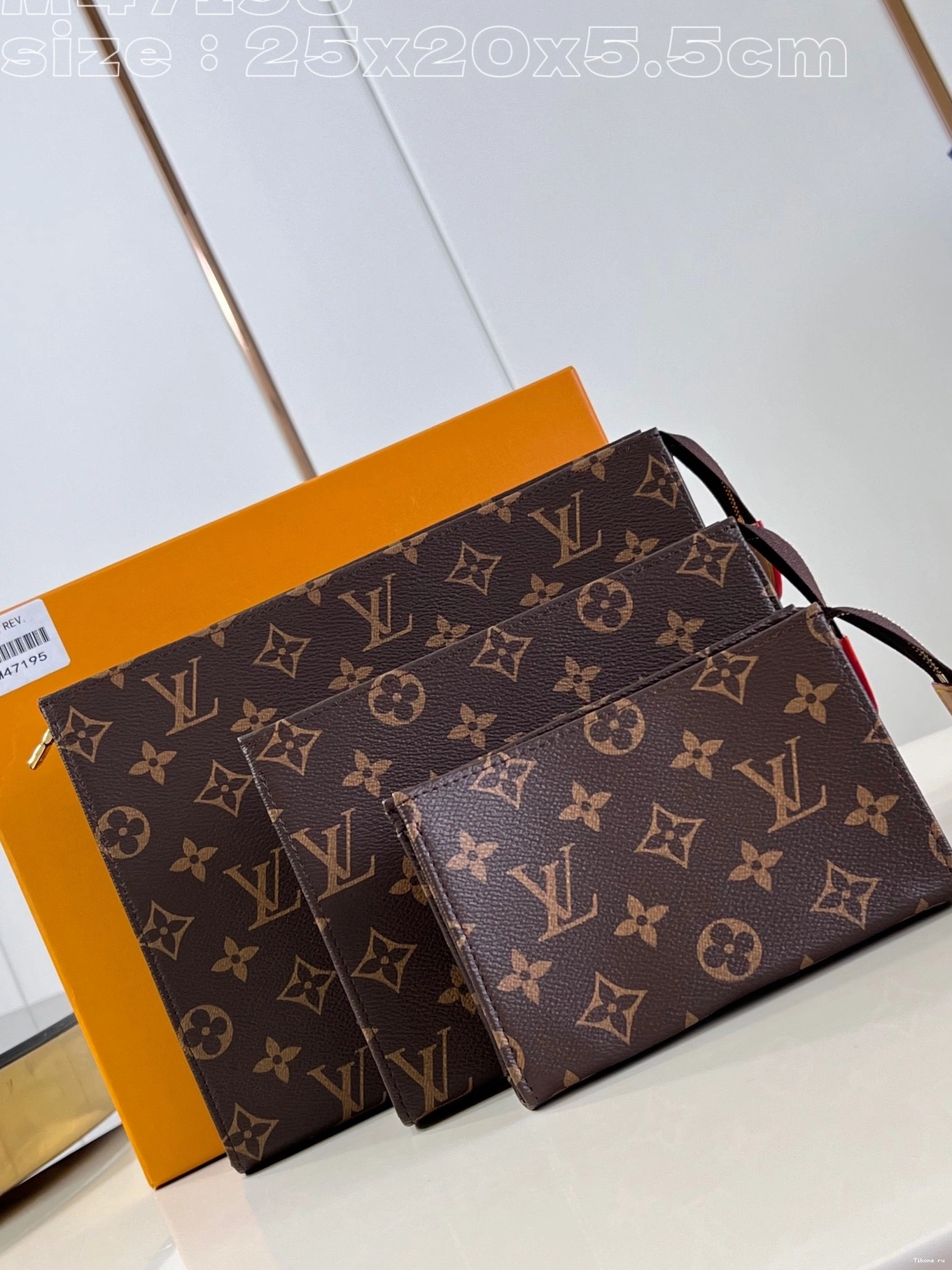 Affordable Toilet VUITTON LOUIS Trio Pouch-25*20*5.5cm 0814